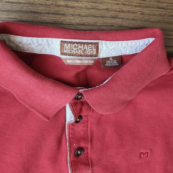 MICHAEL Michael Kors Red Polo T-Shirt Sz.XL Slim Fit - Picture 2 of 7